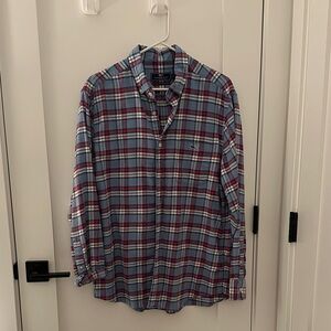 Vineyard Vines Blue and Red Plaid Button Down Shirt